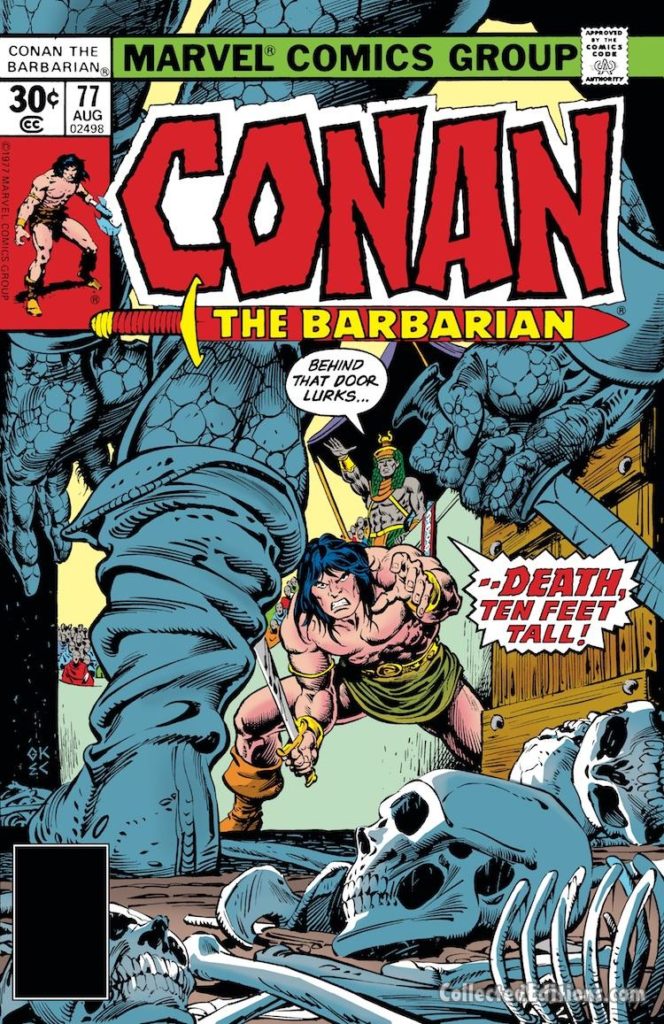 Conan the Barbarian #77 cover; pencils, Gil Kane; inks, Ernie Chan