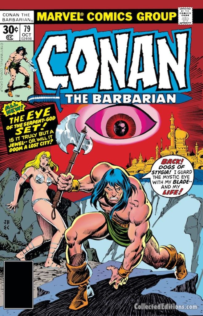 Conan the Barbarian #79 cover; pencils, John Buscema; inks, Ernie Chan