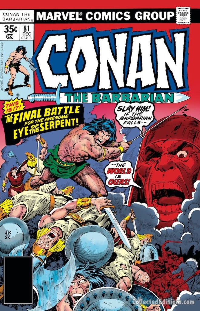 Conan the Barbarian #81 cover; pencils, John Buscema; inks, Ernie Chan