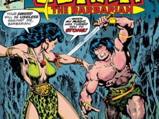 Conan the Barbarian #82 cover; pencils, John Buscema; inks, Ernie Chan