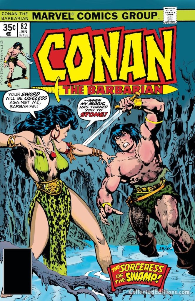 Conan the Barbarian #82 cover; pencils, John Buscema; inks, Ernie Chan
