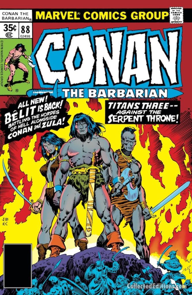 Conan the Barbarian #88 cover; pencils, John Buscema; Belit, Zula, Titans Three