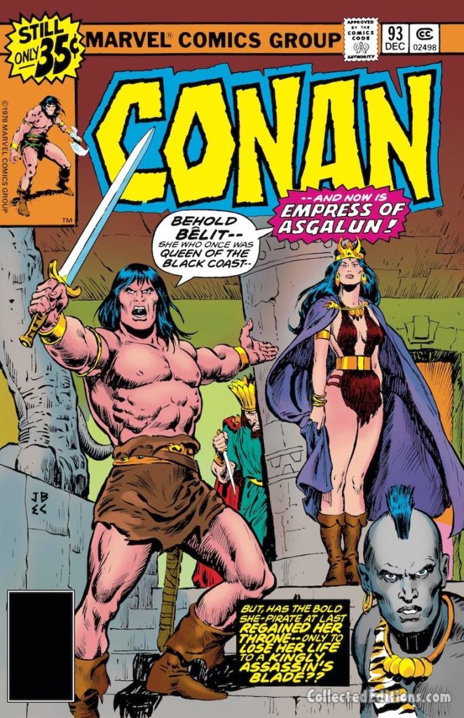 Conan the Barbarian #93 cover; pencils, John Buscema; inks, Ernie Chan; Bêlit