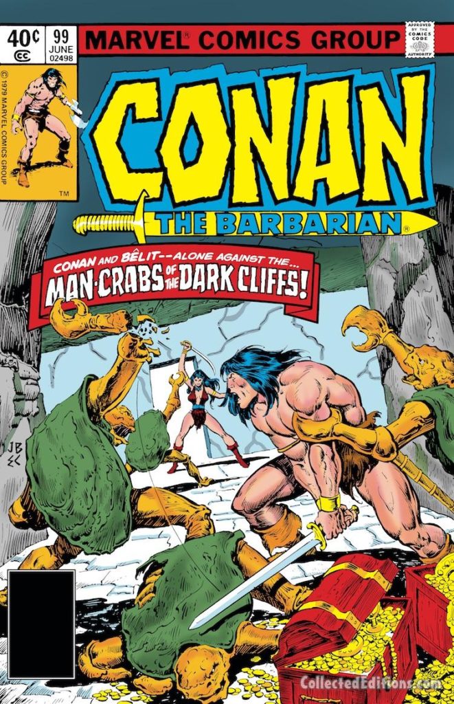 Conan the Barbarian #99 cover; pencils, John Buscema; Man-Crabs of the Dark Cliffs; Bêlit