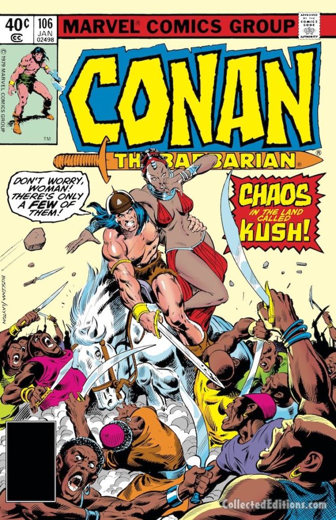 Conan the Barbarian #106 cover; pencils, John Buscema; inks, Bob Layton