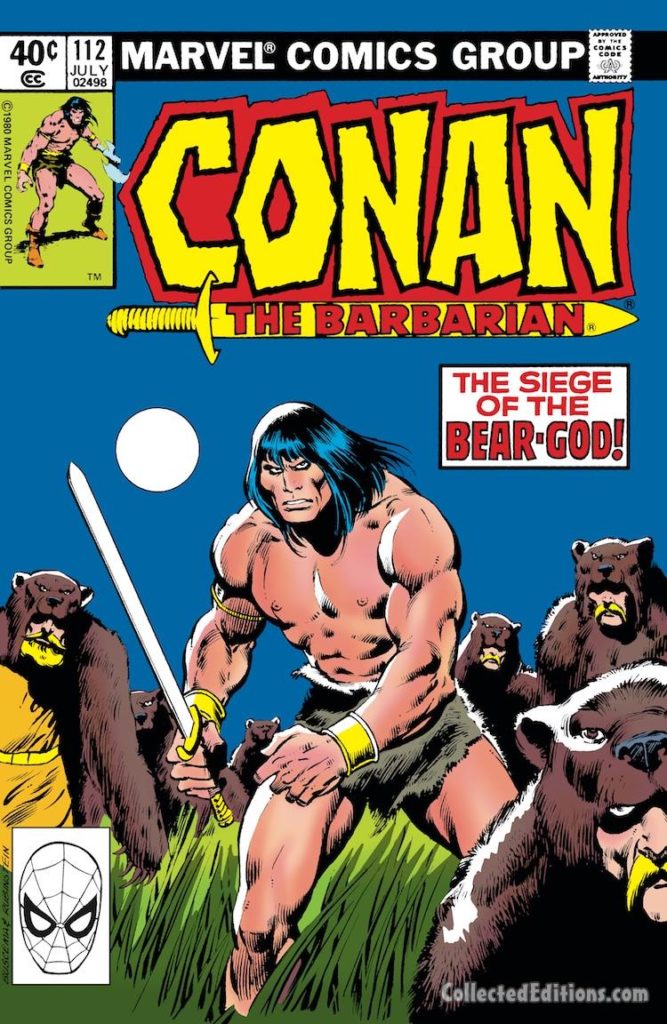 Conan the Barbarian #112 cover; pencils, John Buscema; inks, Josef Rubinstein; Bear Gods