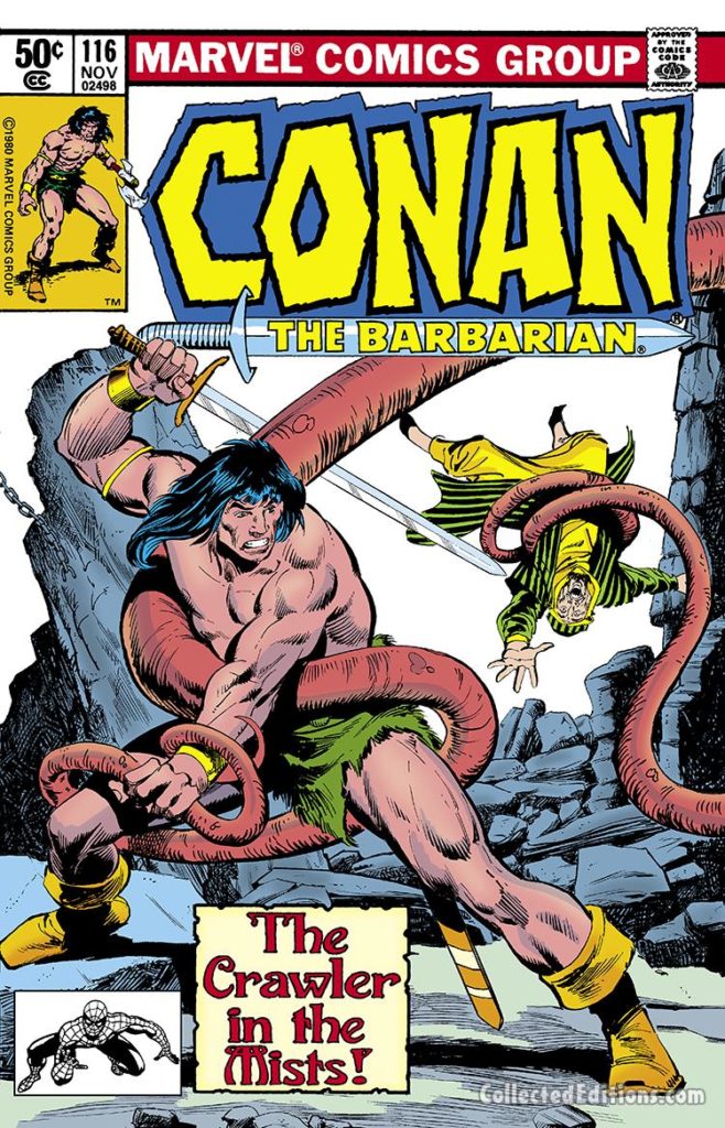Conan the Barbarian #116 cover; pencils, John Buscema; inks, Neal Adams, Dick Giordano; Crawler in the Mists