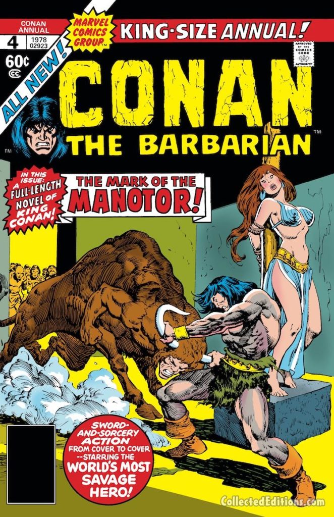 Conan the Barbarian Annual #4 cover; pencils, John Buscema; inks, Ernie Chan