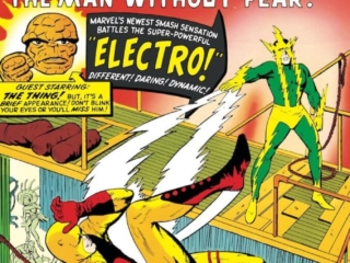 Daredevil #2 cover; pencils, Jack Kirby; inks, Vince Colletta; The Thing, Electro