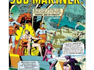 Daredevil #7, pg. 1; pencils and inks, Wally Wood; In Mortal Combat With Sub-Mariner, Namor, Stan Lee, Warlord Krang