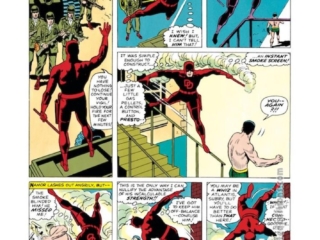 Daredevil #7, pg. 14; pencils and inks, Wally Wood; Sub-Mariner battle, red costume