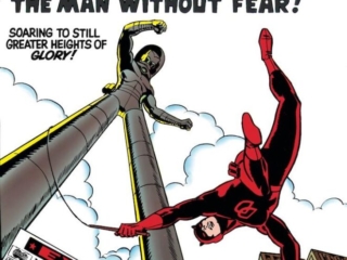 Daredevil #8 cover; pencils and inks, Wally Wood; Daredevil vs. Stilt-Man