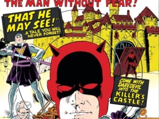 Daredevil #9 cover; pencils and inks, Wally Wood ; The Killer's Castle, Stan Lee