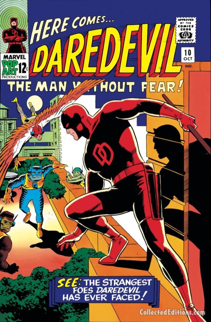 Daredevil #10 cover; pencils and inks, Wally Wood; Ani-Men, Cat-Man, Bird-Man, Ape-Man