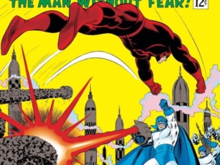 Daredevil #14 cover; pencils, John Romita Sr.; inks, Frank Giacoia; The Plunderer, Kevin Plunder, If This be Justice