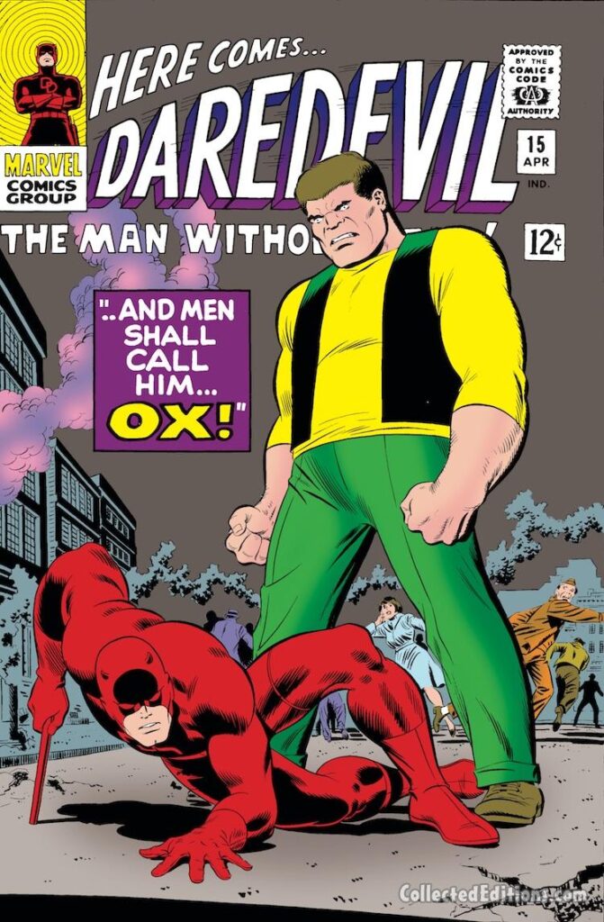 Daredevil #15 cover; pencils, John Romita Sr.; inks, Frank Giacoia; And Men Shall Call Him Ox