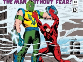 Daredevil #18 cover; pencils, John Romita Sr.; inks, uncredited; Gladiator