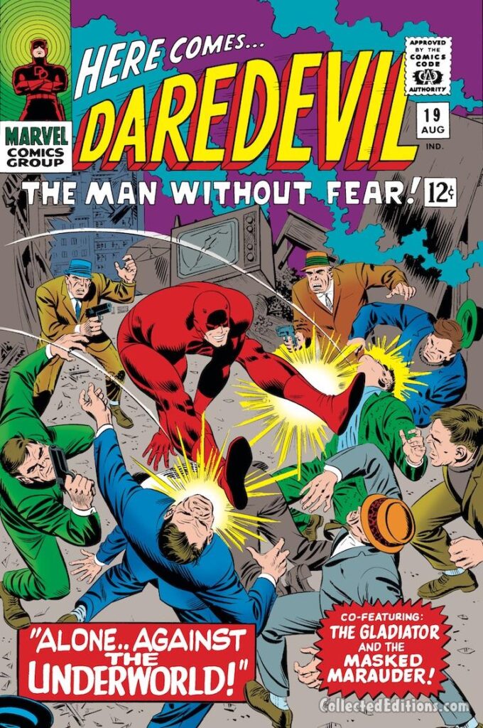 Daredevil #19 cover; pencils, John Romita Sr.; inks, uncredited; Alone Against the Underworld