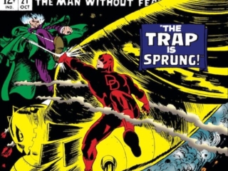Daredevil #21 cover; pencils, Gene Colan; inks, Frank Giacoia; The Trap is Sprung, The Owl