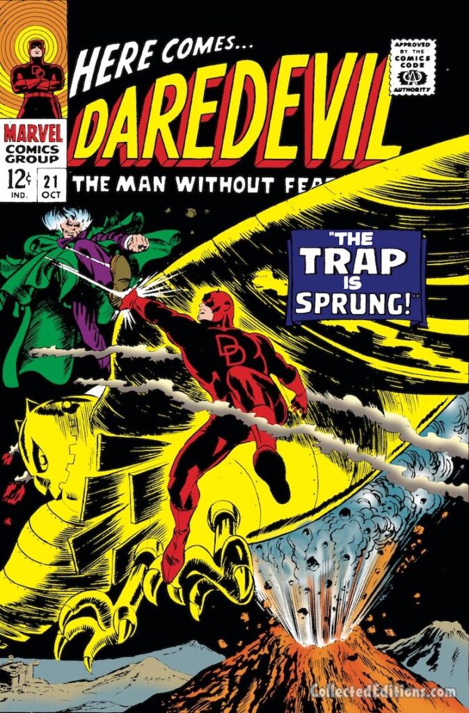 Daredevil #21 cover; pencils, Gene Colan; inks, Frank Giacoia; The Trap is Sprung, The Owl