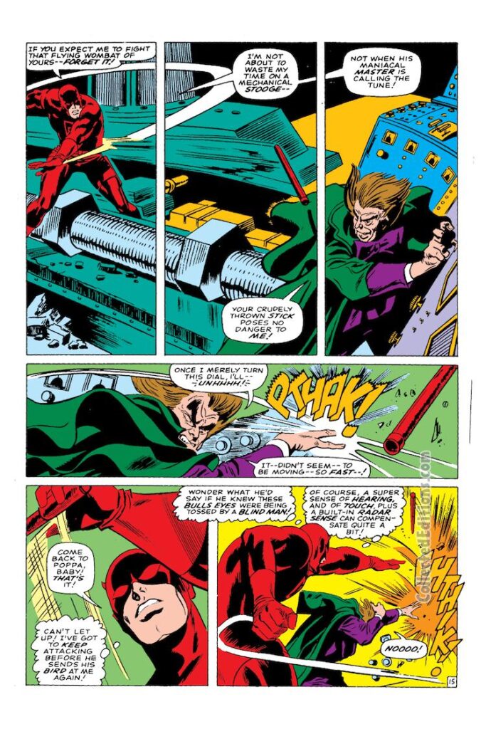 Daredevil #21, pg. 15; pencils, Gene Colan; inks, Dick Ayers, Bill Everett, Frank Giacoia; The Owl