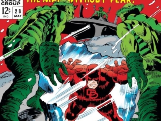 Daredevil #28 cover; pencils, Gene Colan; inks, Frank Giacoia; Thou Shalt Not Covet Thy Neighbor's Planet