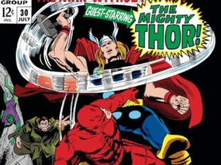 Daredevil #30 cover; pencils, Gene Colan; inks, John Tartaglione; The Mighty Thor, Mr. Hyde, Cobra