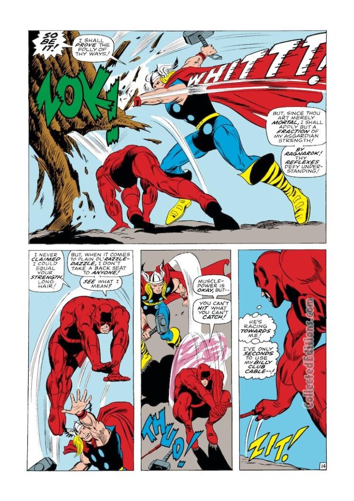 Daredevil #30, pg. 16; pencils, Gene Colan; inks, John Tartaglione; Thor