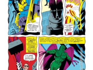 Daredevil #34, pg. 8; pencils, Gene Colan; inks, John Tartaglione; Origin of the Beetle/Abner Jenkins/Thunderbolts