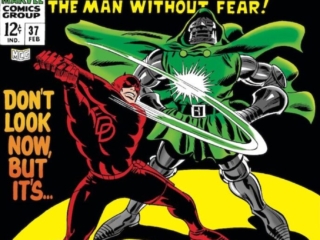 Daredevil #37 cover; pencils, Gene Colan; inks, Frank Giacoia; Don't Look Now But It's Doctor Doom, Dr. Doom