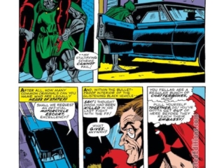 Daredevil #37, pg. 5; pencils, Gene Colan; inks, John Tartaglione; Doctor Doom, diplomatic immunity