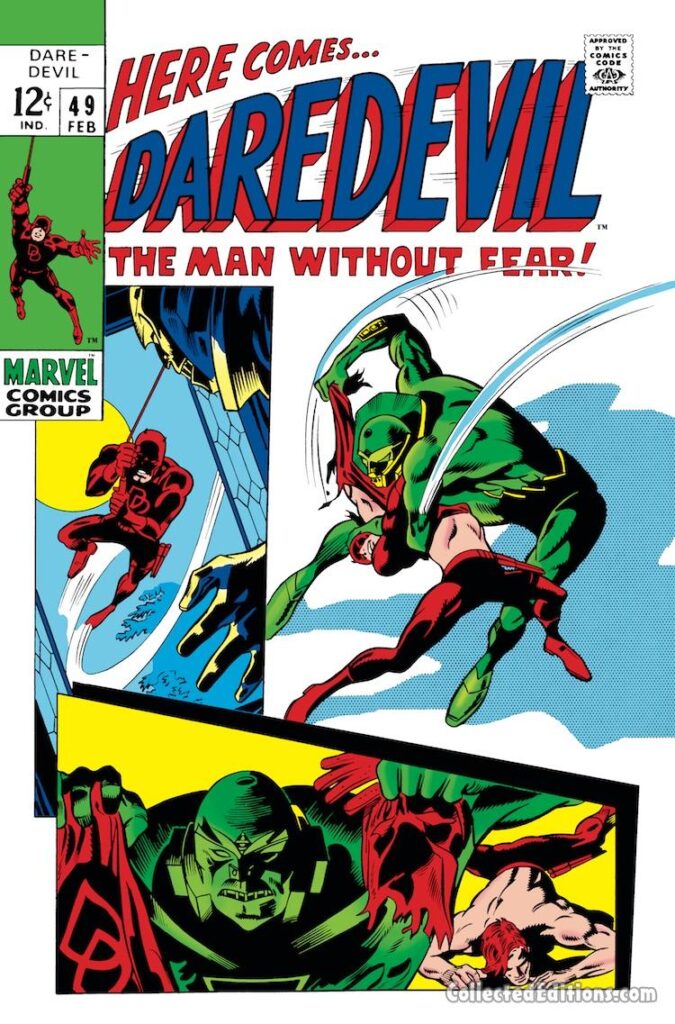 Daredevil #49 cover; pencils, Gene Colan; inks, George Klein; Plastoid