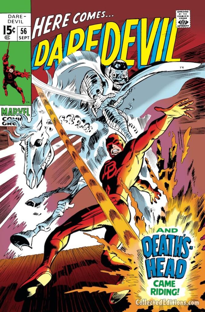 Daredevil #56 cover; pencils, Gene Colan; inks, George Klein; Death's Head