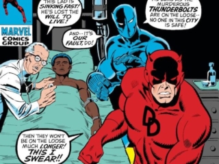 Daredevil #69 cover; pencils and inks, Sal Buscema; Thunderbolts, Black Panther