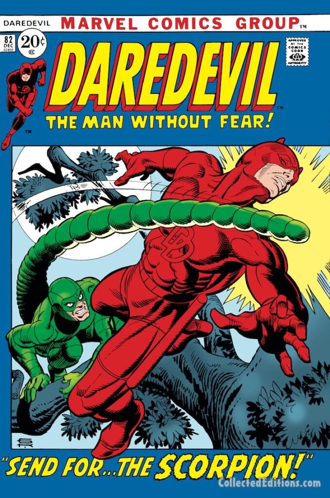 Daredevil #82 cover; pencils, Gil Kane; inks, Frank Giacoia; Send for the Scorpion