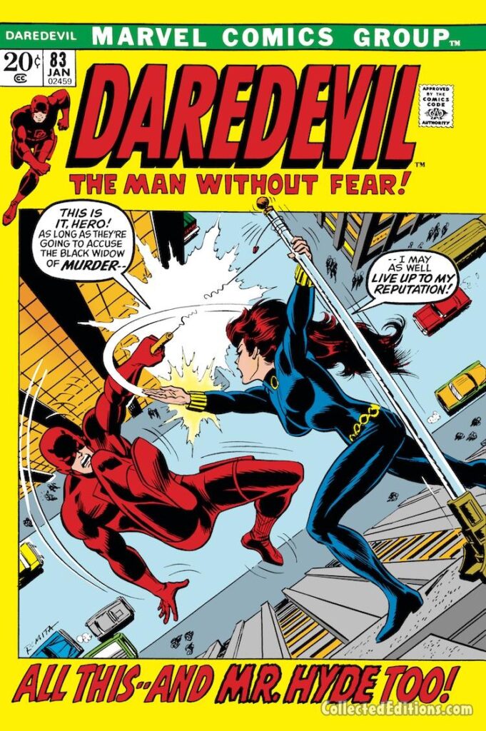 Daredevil #83 cover; pencils and inks, John Romita Sr.; Mr Hyde, Black Widow