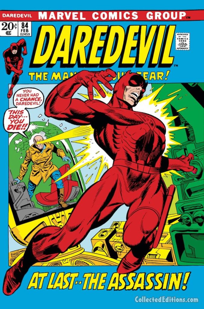 Daredevil #84 cover; pencils, Gil Kane; inks, Mike Esposito, Frank Giacoia; the Assassin