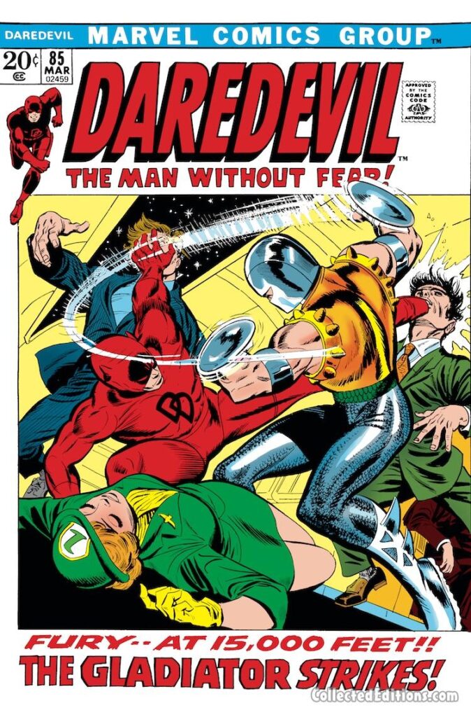 Daredevil #85 cover; pencils, Gil Kane; inks, Mike Esposito; The Gladiator Strikes