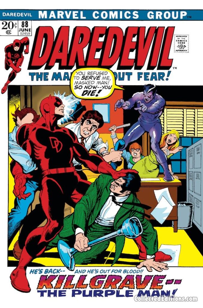 Daredevil #88 cover; pencils, Gil Kane; inks, Ralph Reese; Killgrave the Purple Man