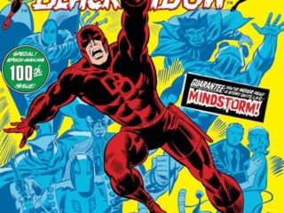 Daredevil #100 cover; pencils, Rich Buckler; inks, Frank Giacoia; Mindstorm; Rogues Gallery, Jester, Owl, Beetle, Ox, Gladiator