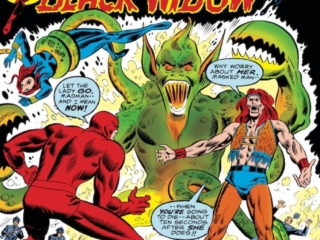 Daredevil #101 cover; pencils, Rich Buckler; inks, Mike Esposito; alterations, John Romita Sr.; Angar the Screamer. Black Widow