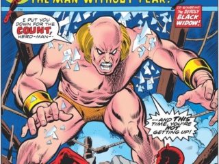 Daredevil #119 cover; pencils, Gil Kane; inks, Jim Mooney; Chaos is the Crusher