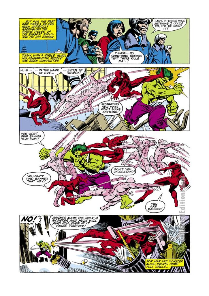 Daredevil #163, pg. 16; pencils, Frank Miller; inks, Josef Rubinstein; Incredible Hulk, Heather Glenn, Matt Murdock&#039;s girlfriend