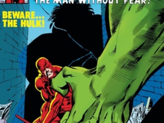 Daredevil #163 cover; pencils, Frank Miller; inks, Klaus Janson; Incredible Hulk, Beware