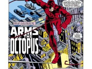 Daredevil #165, pg. 1; pencils, Frank Miller; inks, Klaus Janson; Roger McKenzie splash page, Arms of the Octopus