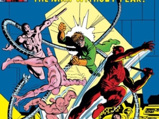 Daredevil #165 cover; pencils, Frank Miller; inks, Klaus Janson; Doctor Octopus, Heather Glenn