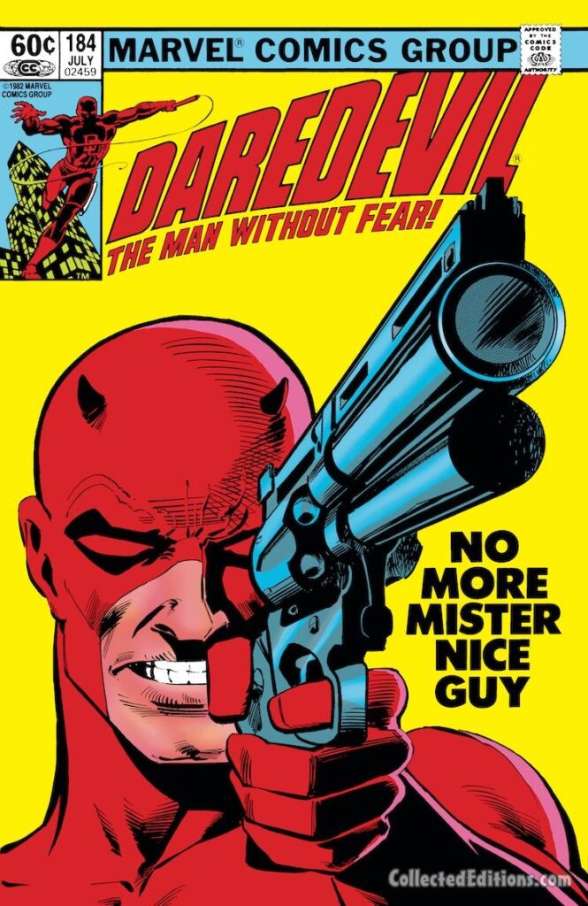Daredevil #182 cover; pencils, Frank Miller; inks, Klaus Janson; No More Mister Nice Guy