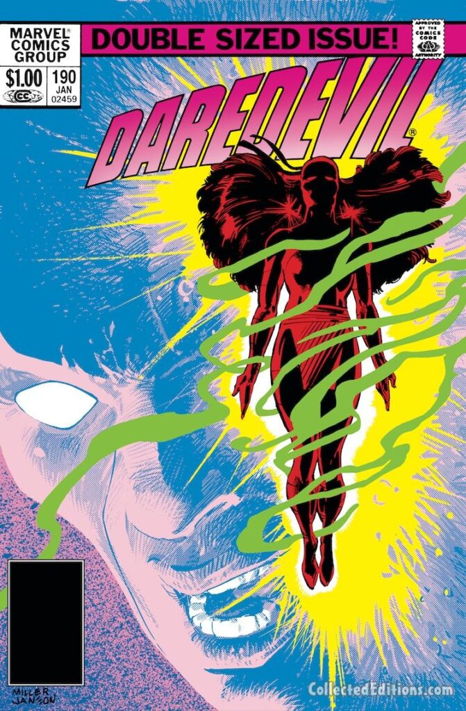 Daredevil #190 cover; pencils, Frank Miller; inks, Klaus Janson