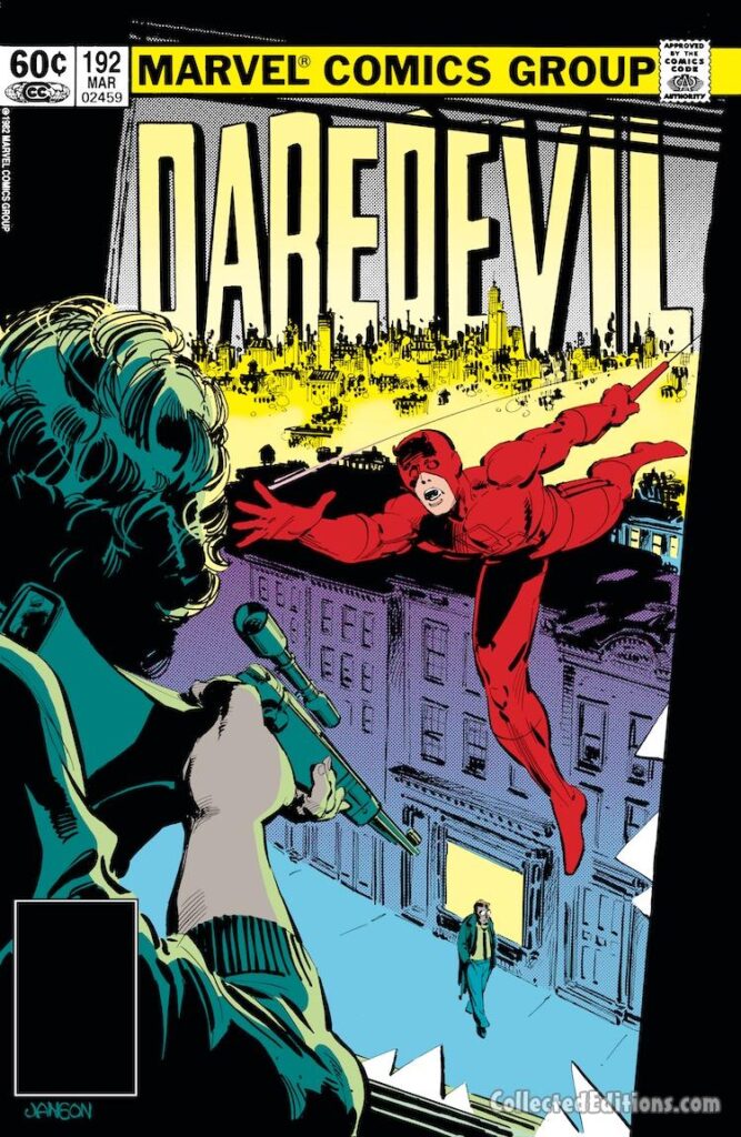 Daredevil #192 cover; pencils and inks, Klaus Janson; Ben Urich, assassin