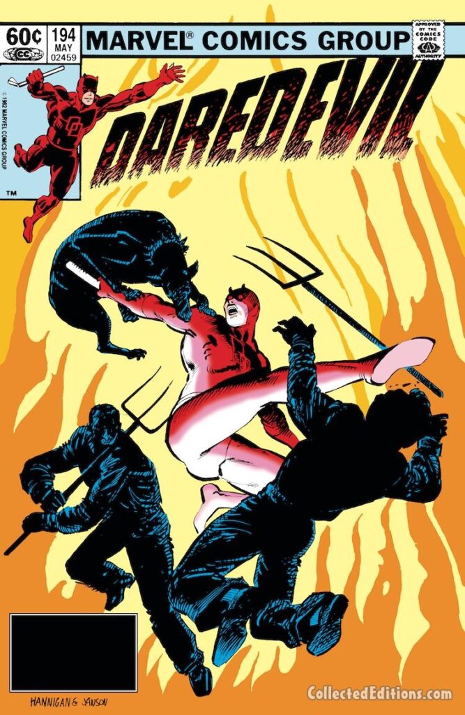 Daredevil #194 cover; pencils, Ed Hannigan; inks, Klaus Janson; Jeremiah Jenks, Matthew Jenks